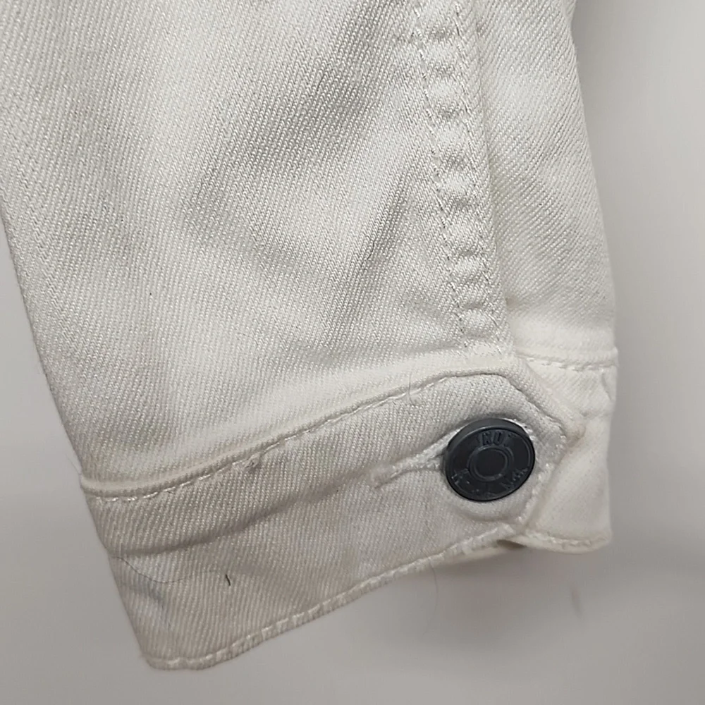 Kut from the Kloth White Denim Jean Jacket Sz L Classic, Minimalist